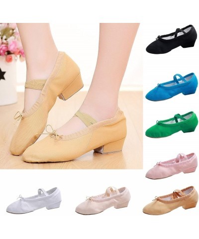 Dance Shoes for Girls Stretch Canvas Split Sole Ballet Shoes with Elastic Strap for Women Training Shoes Sandals Pink $10.77 ...