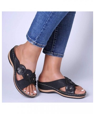 High Chunky Heels for Women Open Toe Strappy Lace Up Espadrille Block Chunky Casual Sandals Comfort Flip-Flop Shoes 62-hyems-...