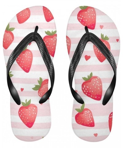 Flip Flop Sandals for Women Teen Men - Strawberry Fruit Beach Shoes Waterproof Outdoor Summer Beach Slippers 6-7 Women/5-6 Me...