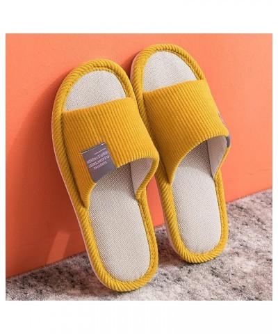 Home Slippers Flip Flops Flax Slippers Indoor Bedroom House Shoes Spring Autumn Ladies Footwear Unisex Lovers Yellow $12.83 S...