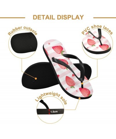 Flip Flop Sandals for Women Teen Men - Strawberry Fruit Beach Shoes Waterproof Outdoor Summer Beach Slippers 6-7 Women/5-6 Me...