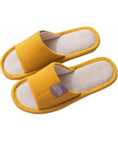 Home Slippers Flip Flops Flax Slippers Indoor Bedroom House Shoes Spring Autumn Ladies Footwear Unisex Lovers Yellow $12.83 S...