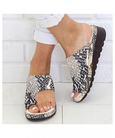 Wedge Shoes Toe Sandals Sandal Thick Clip Summer Women Beach Bottomed Shoes Heel Flat for Women Dressy Wide Width Black $11.8...