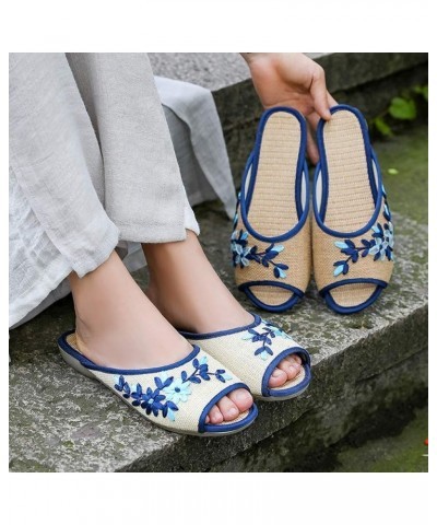 Summer Slippers Womens, Women Sandals Slipper, Light Slippers Ethnic Embroidery Shoes, Women's House Slippers Indoor Outdoor ...