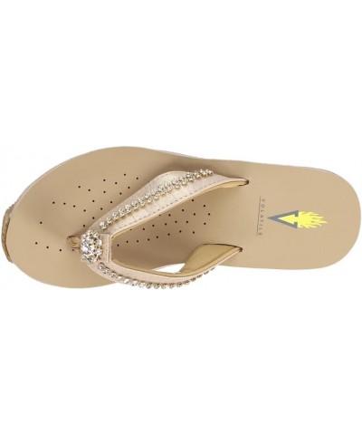 Women's Flip Flop Sandal Wedge Champagne $14.00 Sandals