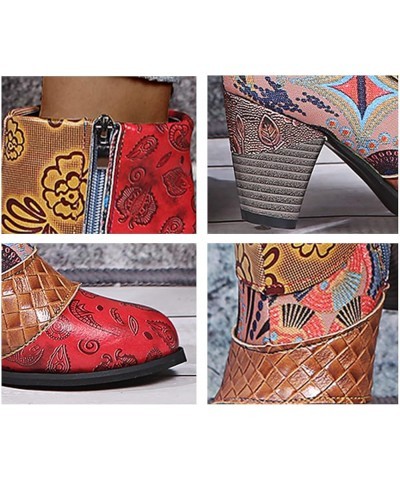 Cowboy Boots for Womens Square Toe Waterproof Tie Dye Low Chunky Heel Pull-Up Tabs Knee High Western Cowgirl Boots National S...