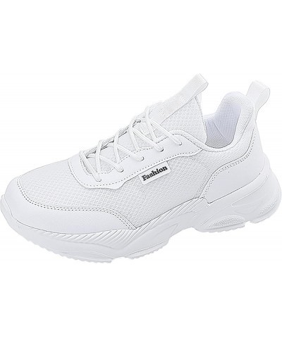 Wide Width Sneakers for Women Breathable Mesh Sneaker Summer Canvas Shoes Flat Waterproof Sneakers Women Z 14-white $13.65 At...