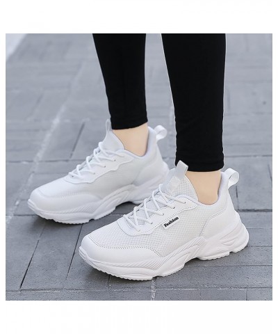 Wide Width Sneakers for Women Breathable Mesh Sneaker Summer Canvas Shoes Flat Waterproof Sneakers Women Z 14-white $13.65 At...