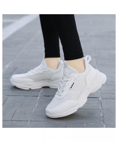 Wide Width Sneakers for Women Breathable Mesh Sneaker Summer Canvas Shoes Flat Waterproof Sneakers Women Z 14-white $13.65 At...