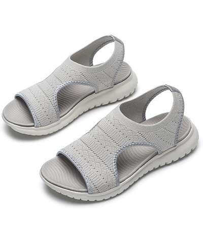 Sandal for Women Non-Slip Thick Sole Sport Slip On Mesh Breathable Stylish Sport Sandal Outdoor Casual Hiking E-grey $16.60 O...