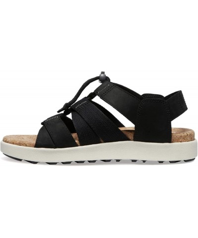 Women's Elle Mixed Strap Comfortable Casual Platform Sandals Black/Birch $37.89 Athletic Shoes