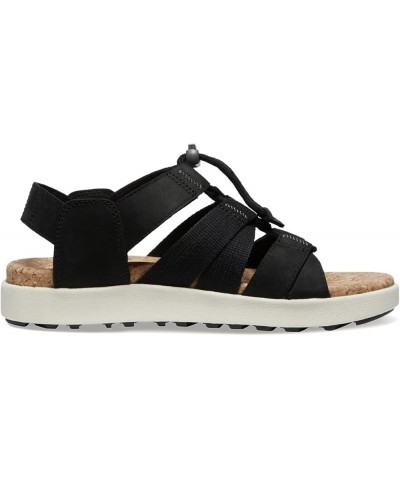 Women's Elle Mixed Strap Comfortable Casual Platform Sandals Black/Birch $37.89 Athletic Shoes