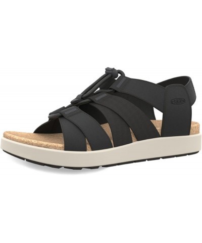 Women's Elle Mixed Strap Comfortable Casual Platform Sandals Black/Birch $37.89 Athletic Shoes