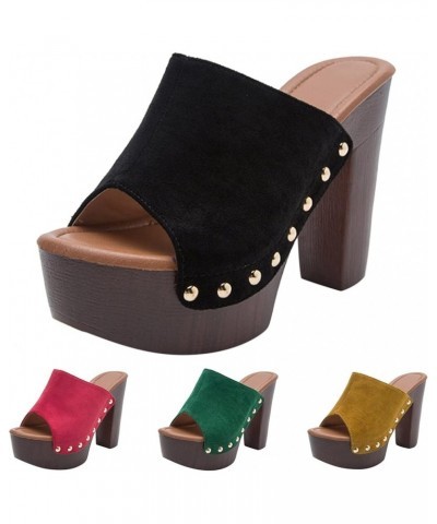 Heeled Sandals for Women Casual, Women's Square Toe Lace Up Party Shoes Stiletto Heeled Sandals Green-b $23.69 Sandals