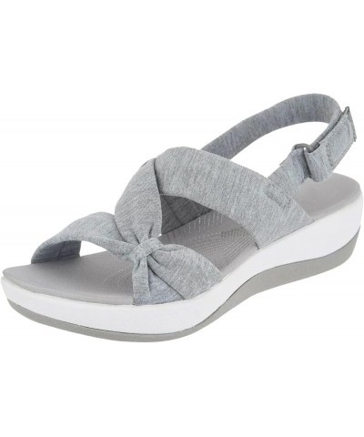 Earth Sandals for Women Size 8 1/2 New Women Sandals Summer Breathable Beach Shoes Large Size Bow Knot Wedge Grey 8 $10.82 Ou...