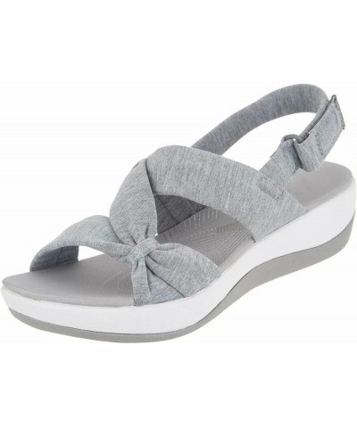 Earth Sandals for Women Size 8 1/2 New Women Sandals Summer Breathable Beach Shoes Large Size Bow Knot Wedge Grey 8 $10.82 Ou...