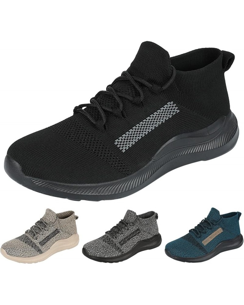 Womens Sneakers Size 7.5 Christmas, Womens Slip On Walking Shoes Non Slip Running Shoes Lightweight Gym Sneaker E-black $17.8...