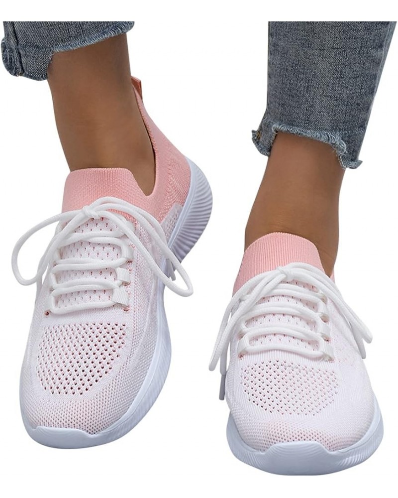 Sneakers for Women Fashion Colorblock Mesh Sports Walking Shoes Breathable Lightweight Lace-Up Casual Shoes Lightweight Leisu...