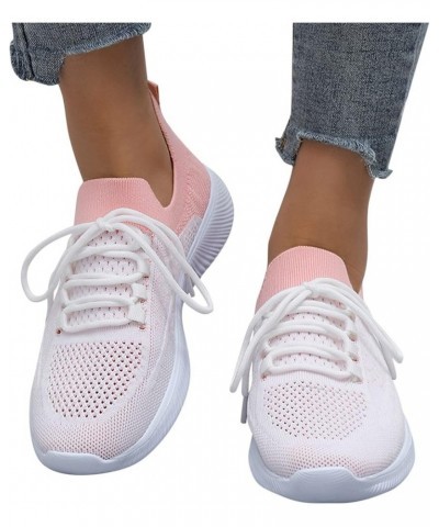 Sneakers for Women Fashion Colorblock Mesh Sports Walking Shoes Breathable Lightweight Lace-Up Casual Shoes Lightweight Leisu...