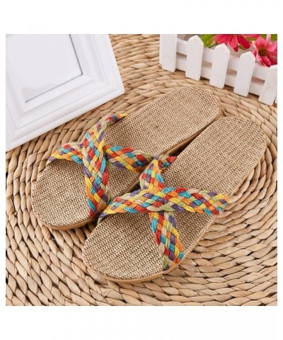 Slip on Sandals Women High Heels Shoes Comfort Orthotic Sandal Anti Slip Flat Casual Summer Beach Slipper 72-ibzwp-a-multicol...