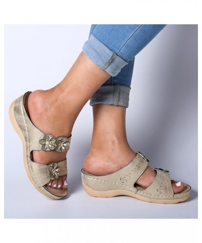 Orthopedic Sandals for Women Sandals for Women Wedge Shoes: Slip On Dressy Summer Comfortable Slides Sandals Platform Shoes H...