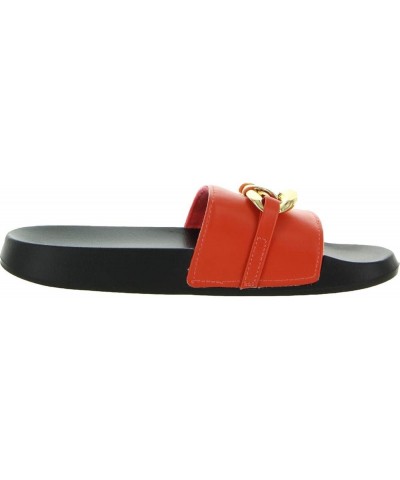 Womens Slinks Flat Slide Sandals Orange $15.42 Flats