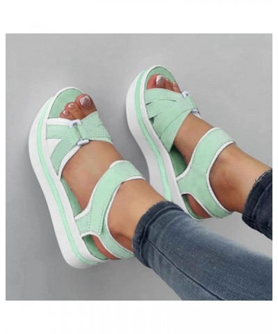 Platform Shoes for Women Sneakers Comfort Slip On Wedges Shoes Platform Sneakers for Women Size 5 Sandals Low Green-a $17.53 ...