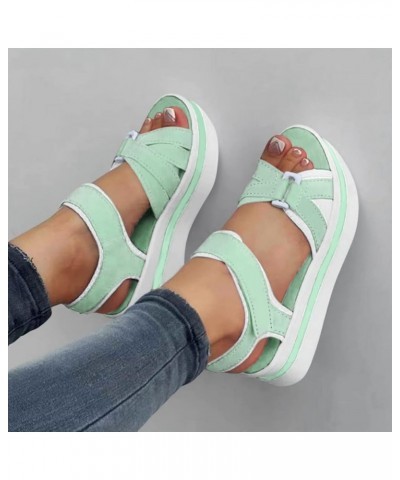 Platform Shoes for Women Sneakers Comfort Slip On Wedges Shoes Platform Sneakers for Women Size 5 Sandals Low Green-a $17.53 ...