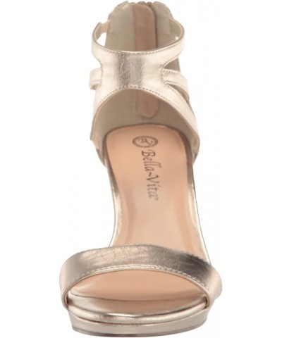 Women's Everly Heeled Sandal Champagne Leather $39.98 Sandals