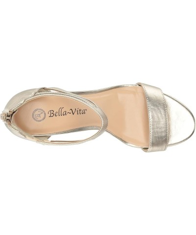 Women's Everly Heeled Sandal Champagne Leather $39.98 Sandals