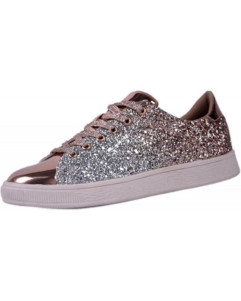 Glitter Sneakers for Women Walking Shoes Fashion Casual Running Shoes Lightweight Breathable Tennis Footwear Gold-1 $23.45 Fa...