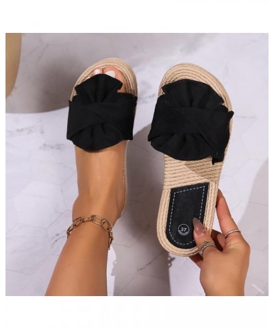 Wedge Sandals for Women Dressy Platform Open Toe Wedges Sandals Comfy Slip On Cork Foot Bed, Black 125-nrny-black-2 $16.79 Sa...