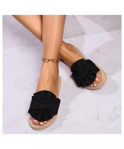 Wedge Sandals for Women Dressy Platform Open Toe Wedges Sandals Comfy Slip On Cork Foot Bed, Black 125-nrny-black-2 $16.79 Sa...