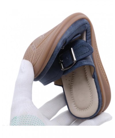 Sandals For Women Wedge Comfortable Open Toe Flip Flops Casual Walking Slip On Platform Dressy Summer Beach Slippers Navy $12...