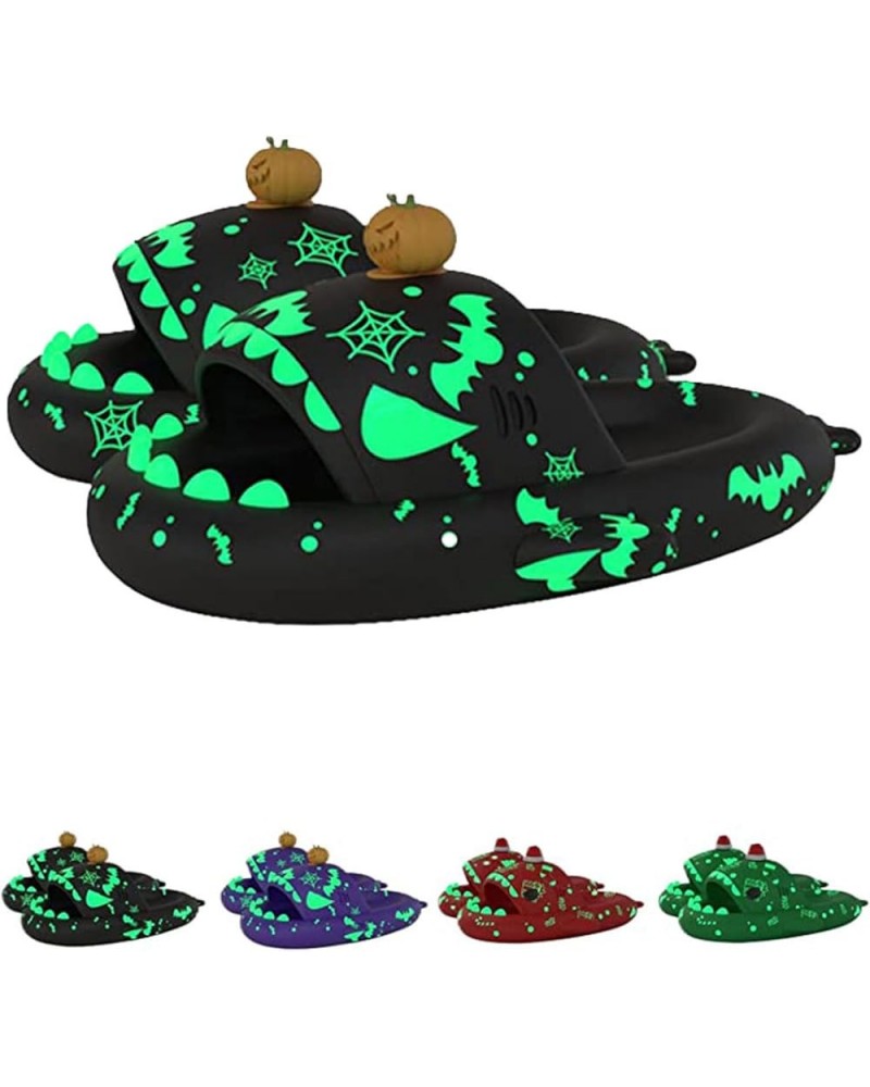 Luminous Shark Slippers Galaxy Shark Slides Spooky Shark Slides Glow in the Dark Angler Fish Slides Shark Cloud Slides Glow i...