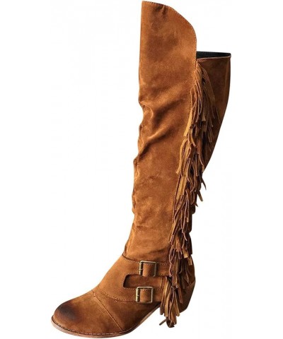 Ankle Boots for Women Chunky Heel Western Boots Women'S Knee High Boots Women'S Snow Boots With Heel Brown $29.92 Boots