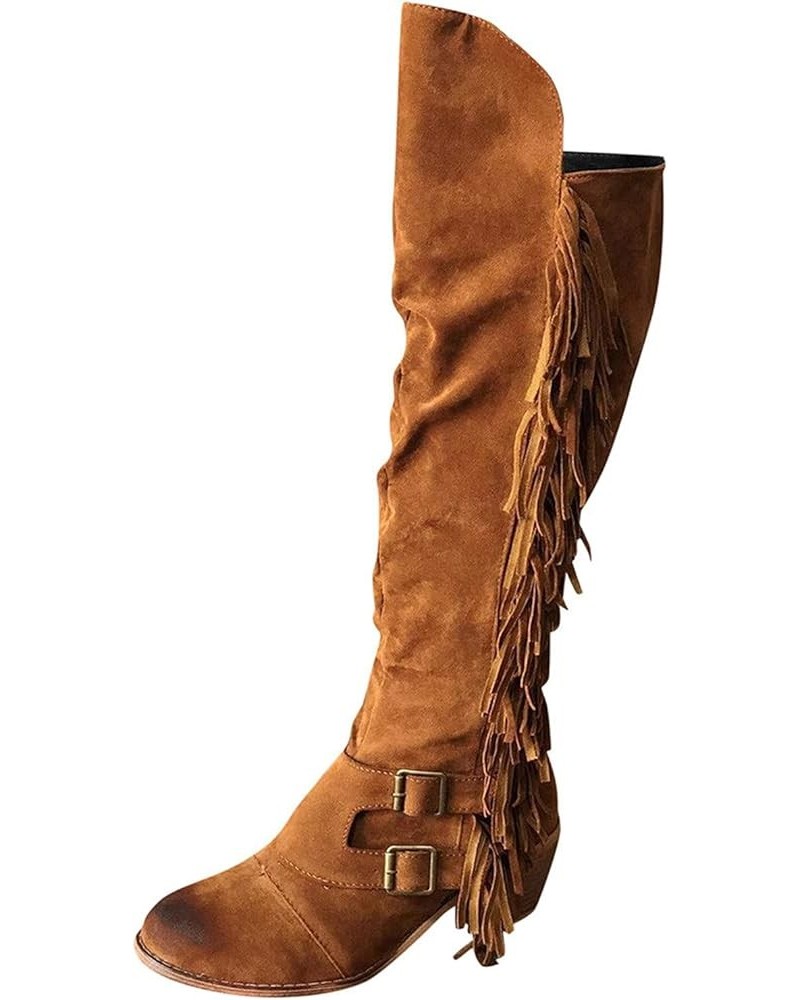 Ankle Boots for Women Chunky Heel Western Boots Women'S Knee High Boots Women'S Snow Boots With Heel Brown $29.92 Boots