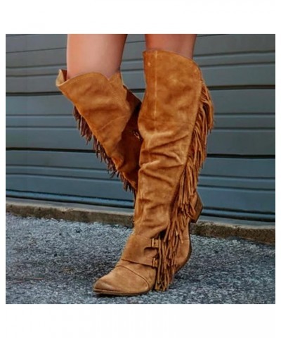 Ankle Boots for Women Chunky Heel Western Boots Women'S Knee High Boots Women'S Snow Boots With Heel Brown $29.92 Boots