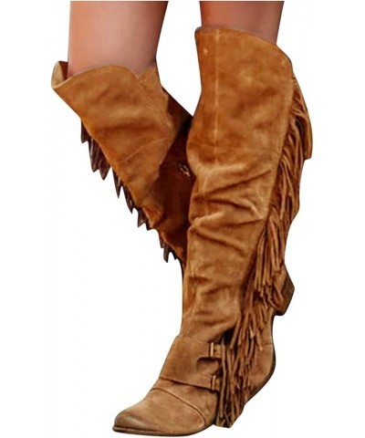 Ankle Boots for Women Chunky Heel Western Boots Women'S Knee High Boots Women'S Snow Boots With Heel Brown $29.92 Boots