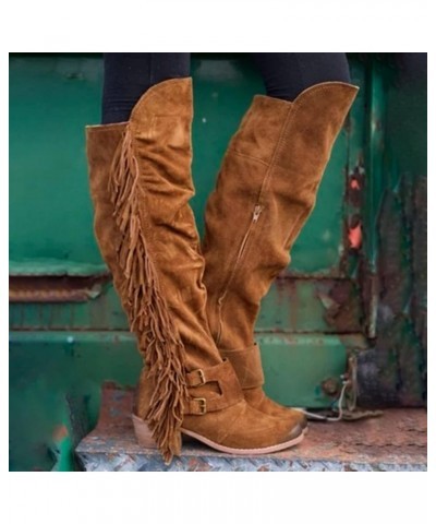 Ankle Boots for Women Chunky Heel Western Boots Women'S Knee High Boots Women'S Snow Boots With Heel Brown $29.92 Boots