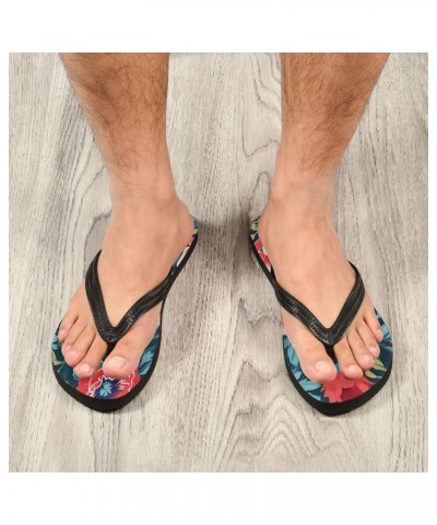 Flip Flop Sandals for Teen Men Women - Watercolor Poppies Colorful Floral Beach Shoes Waterproof Outdoor Summer Beach Slipper...