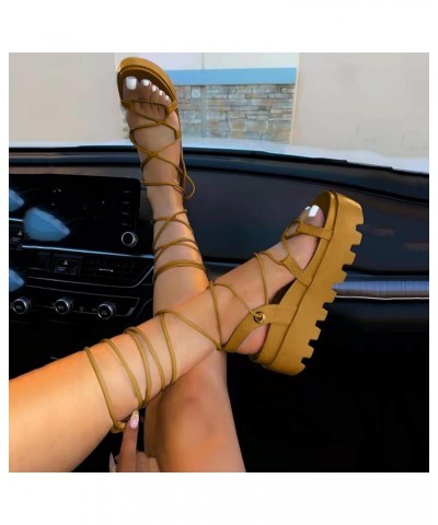 Casual Sandals Women Platform Orthopedic Sandals for Women Anti Slip Lace Up Comfortable Beach Sandals Shoes Brown $11.04 San...