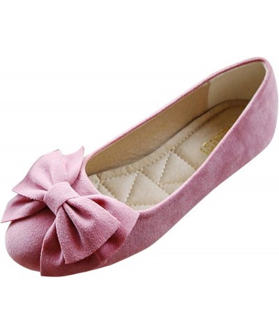 Women Singles Shoes Flat Shoes Bowknot Casual Shoes Slip On Work Shoes Flat Work Shoes for Women Office Red $17.53 Slippers