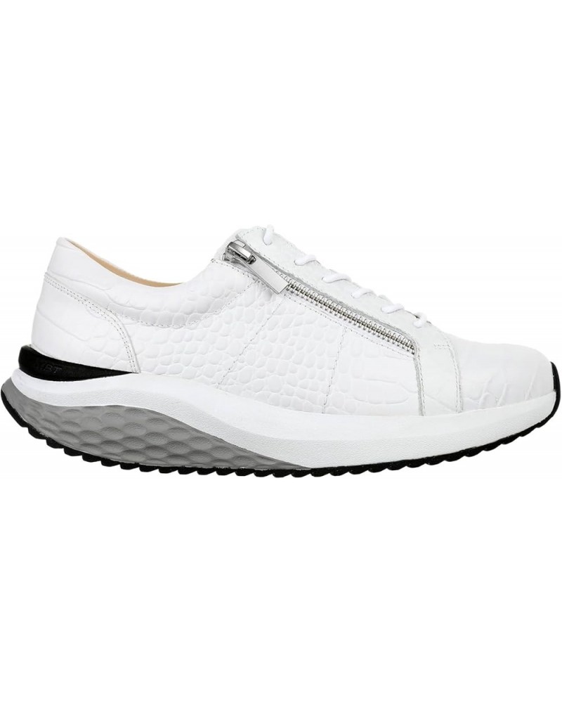 Womens Ferro Leather Trainers White Grey Sensor $93.97 Fashion Sneakers