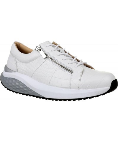 Womens Ferro Leather Trainers White Grey Sensor $93.97 Fashion Sneakers