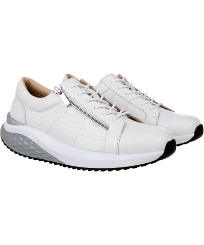 Womens Ferro Leather Trainers White Grey Sensor $93.97 Fashion Sneakers