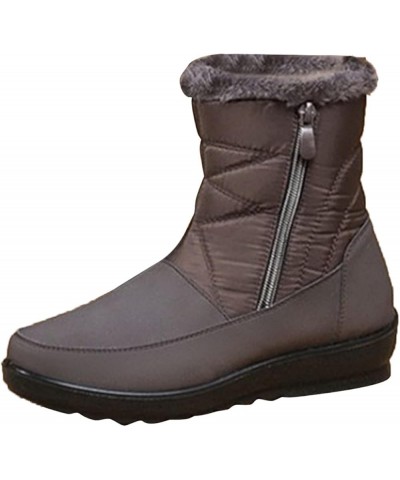 Cowgirl Boots Mountaineering Warm Ankle Boots Casual Plus Female Shoes Zipper Flat Shoes Shorty 2023 Snow Boots Brown $18.97 ...