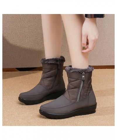 Cowgirl Boots Mountaineering Warm Ankle Boots Casual Plus Female Shoes Zipper Flat Shoes Shorty 2023 Snow Boots Brown $18.97 ...