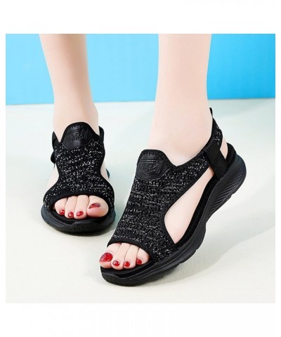 Platform Gold Wedges Heels For Women Platform Shoes Beach Sandals For Men Low Heeled Sandals For Women Dressy Black-5 $15.21 ...