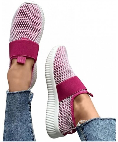 Women Slip on Sneakers Womens Sneakers Sandals Stiletto Mesh Round Toe Casual Elastic Fashion Sneakers Hot Pink $16.92 Athlet...